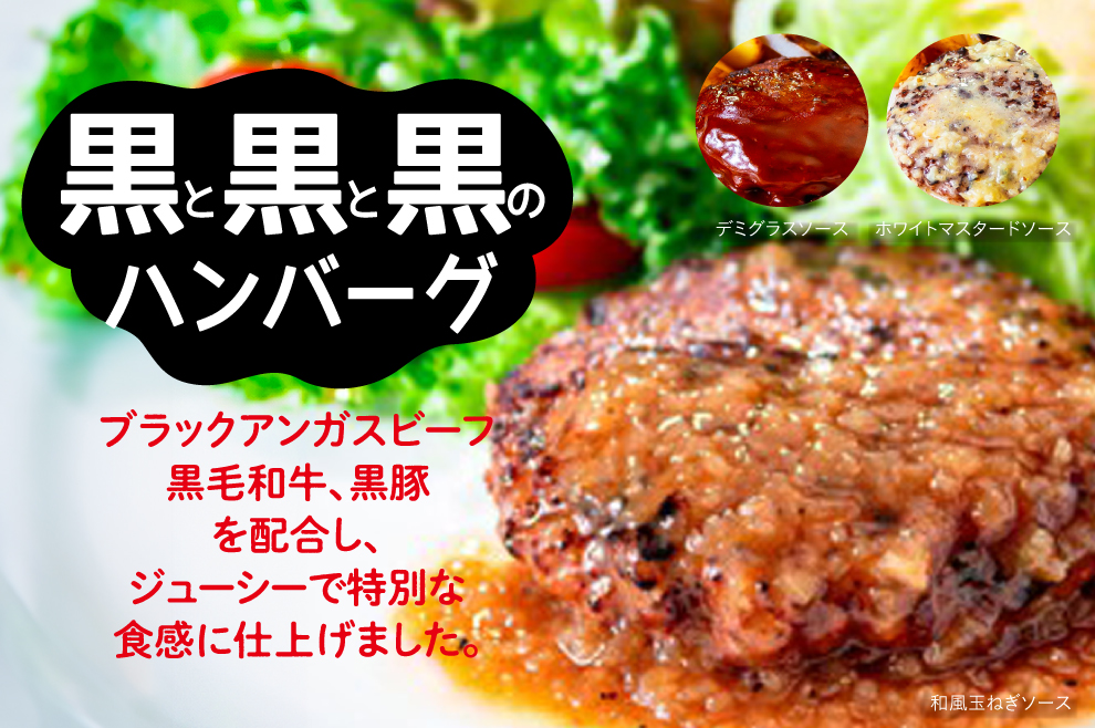 黒と黒と黒のハンバーグ