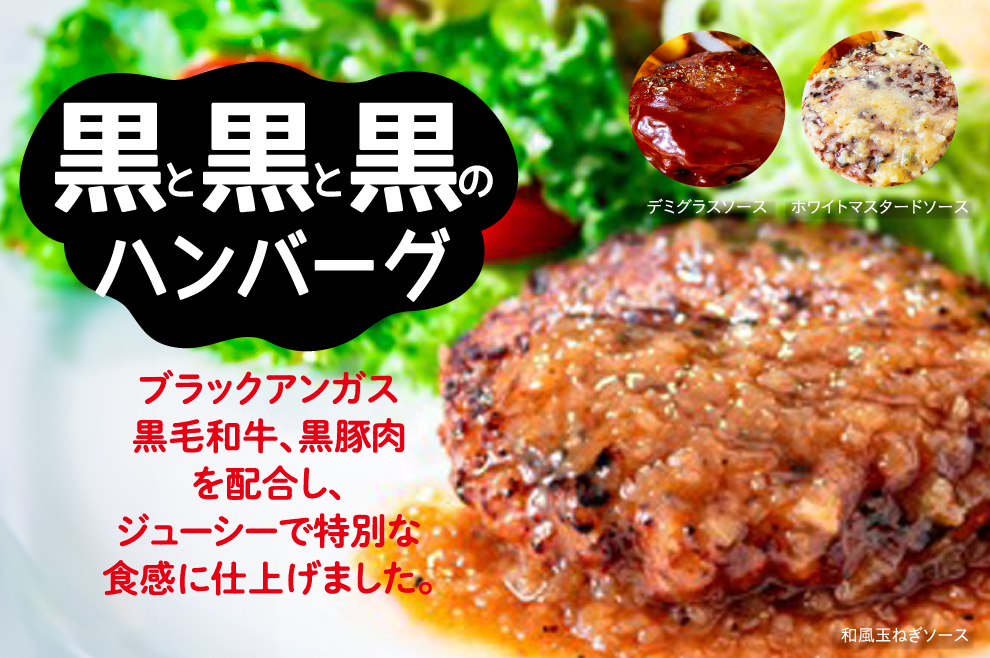 黒と黒と黒のハンバーグ